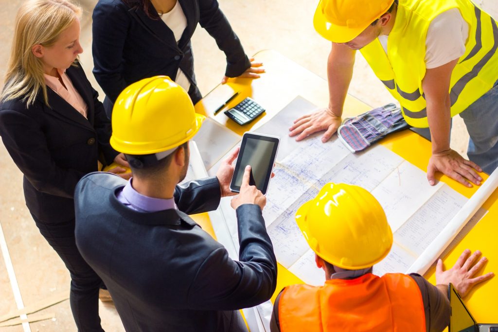 Architect with tablet computer.